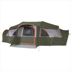 18-Person Cabin Tent, Poly Taffeta with 3 Covered Entrances Gazebos