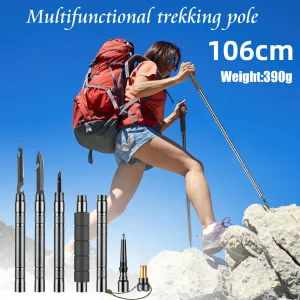 Multifunction Trekking Poles Mountaineering Collapsible Telescopic Lightweight Walking Hiking  Climbing
